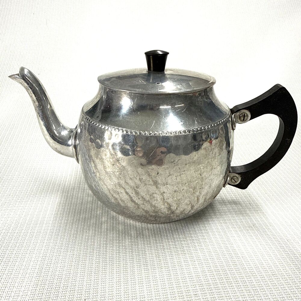 Vintage SonaWare Silver Aluminum Teapot Stratford-On-Avon England - Mid-Century
